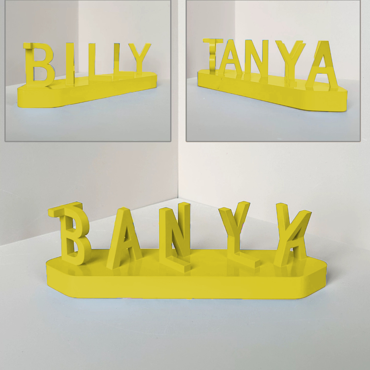 Doppio nome Illusion Love stampato in 3D come dolce regalo