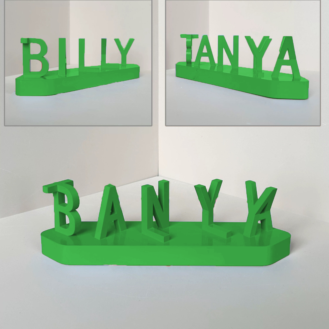 Double nom Illusion Love imprimé en 3D comme cadeaux doux