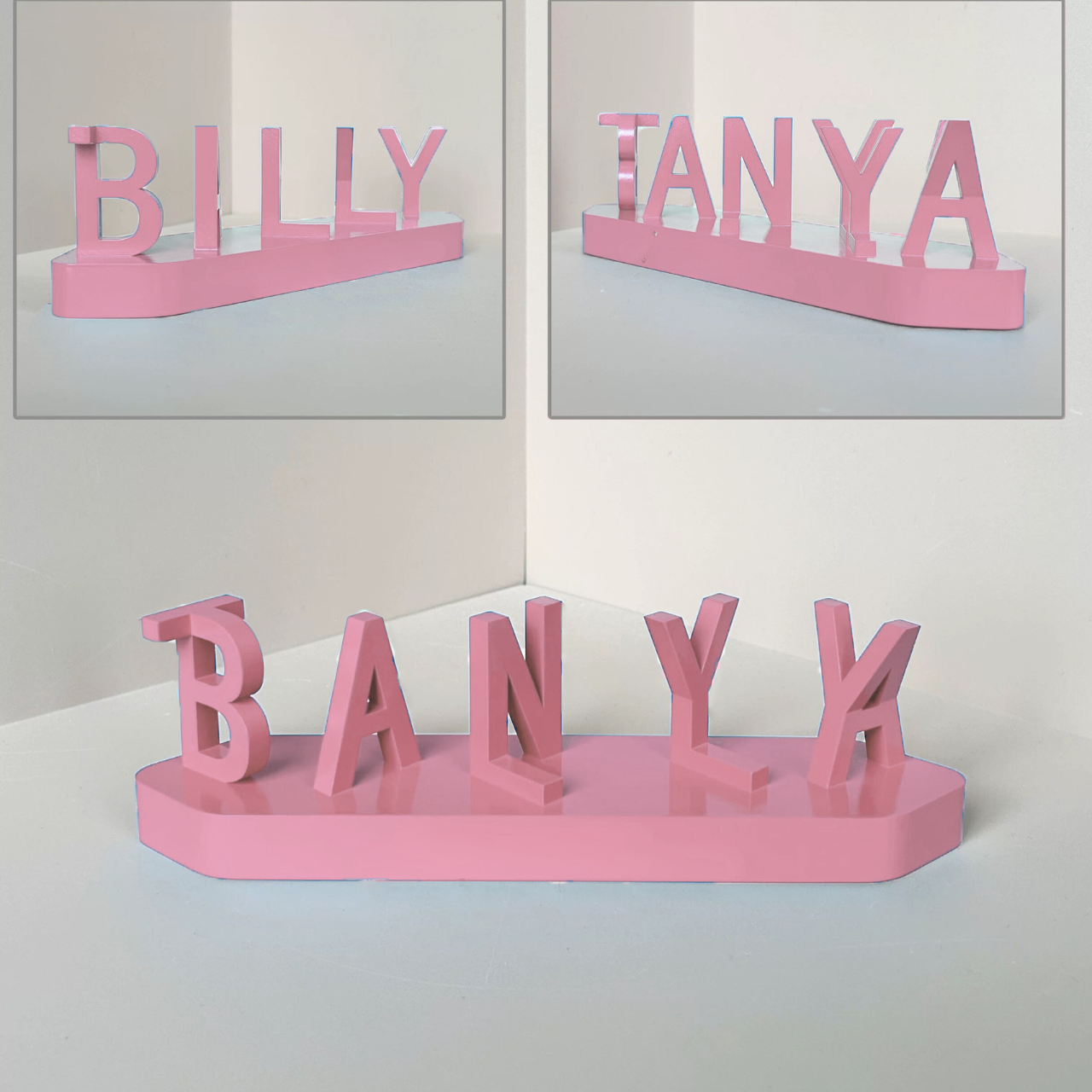 Doppio nome Illusion Love stampato in 3D come dolce regalo