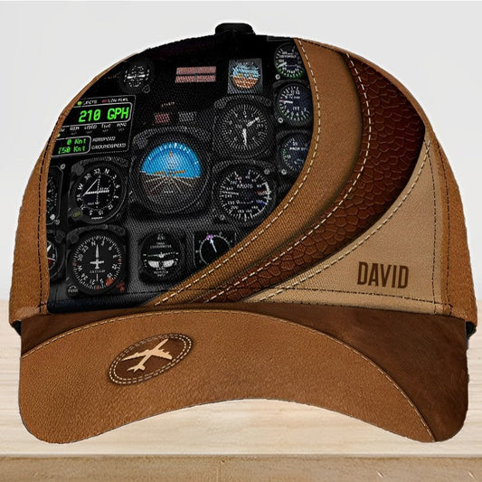 Personalisierte Piloten-Klassiker-Mütze, personalisiertes Geschenk für Piloten