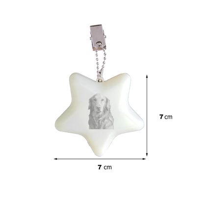 Personalisierbarer Schlüsselanhänger mit Foto und Beleuchtung für die Tasche mit Haustier