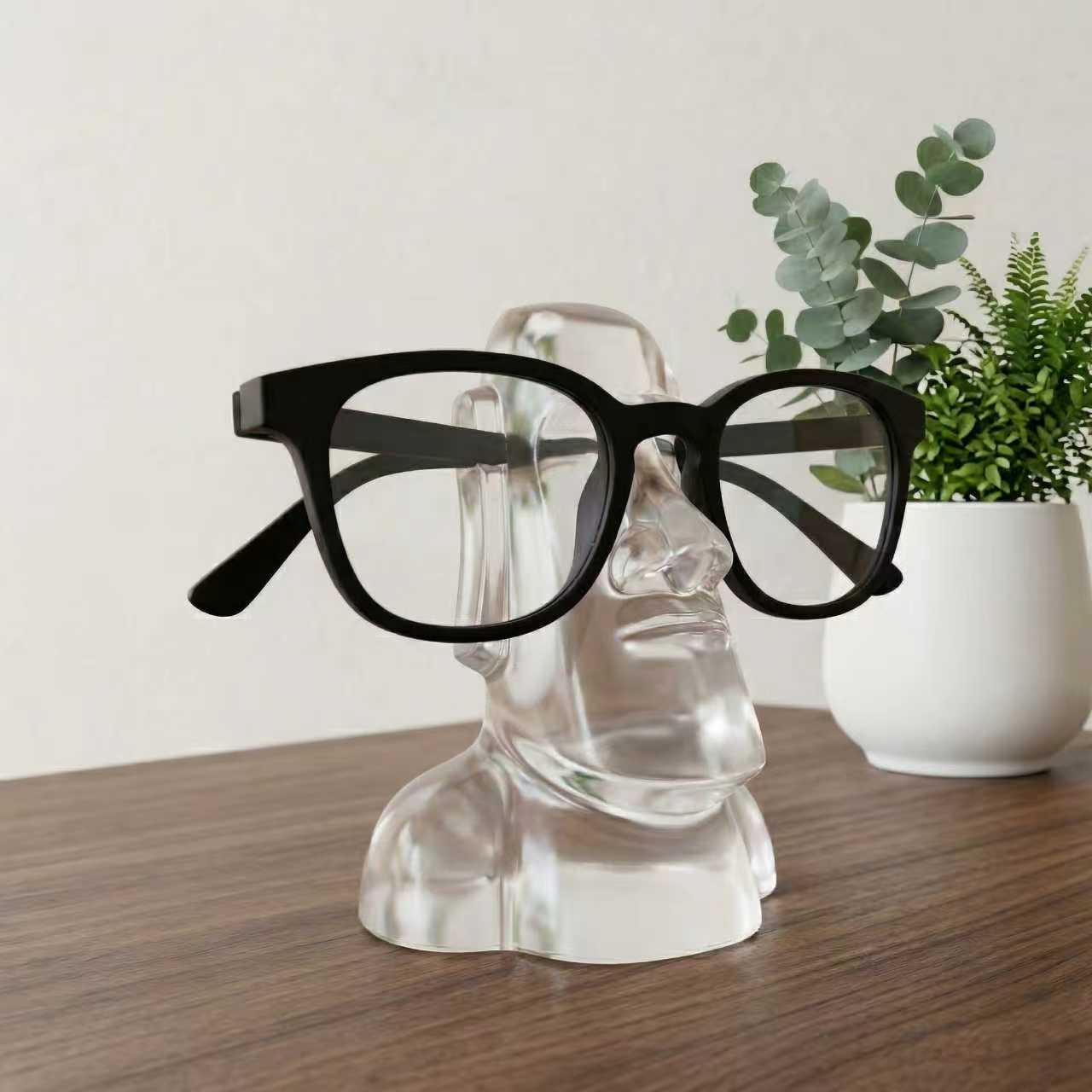 The Modern Moai Glasses Stand | Unique Desk Accessory for Him | Thoughtful Gift for Dad & Men