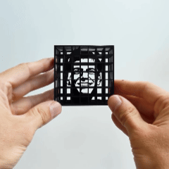 Cube 3D Personnalisé en Perspective – Deux visages, une histoire Cadeau unique pour couples, famille et amis