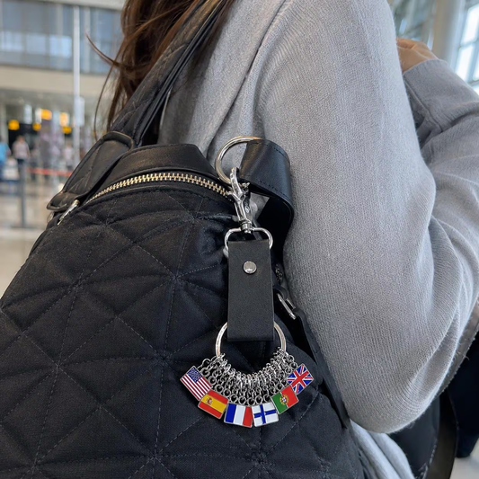 Porte-clés drapeaux en cuir personnalisés, décorations pour sacs de voyage, cadeaux pour voyageurs