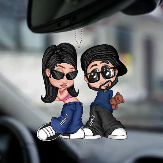 Porte-clés couple Y2K