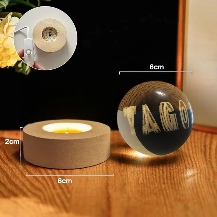 Doppio nome personalizzato 3D Crystal Ball Illusion