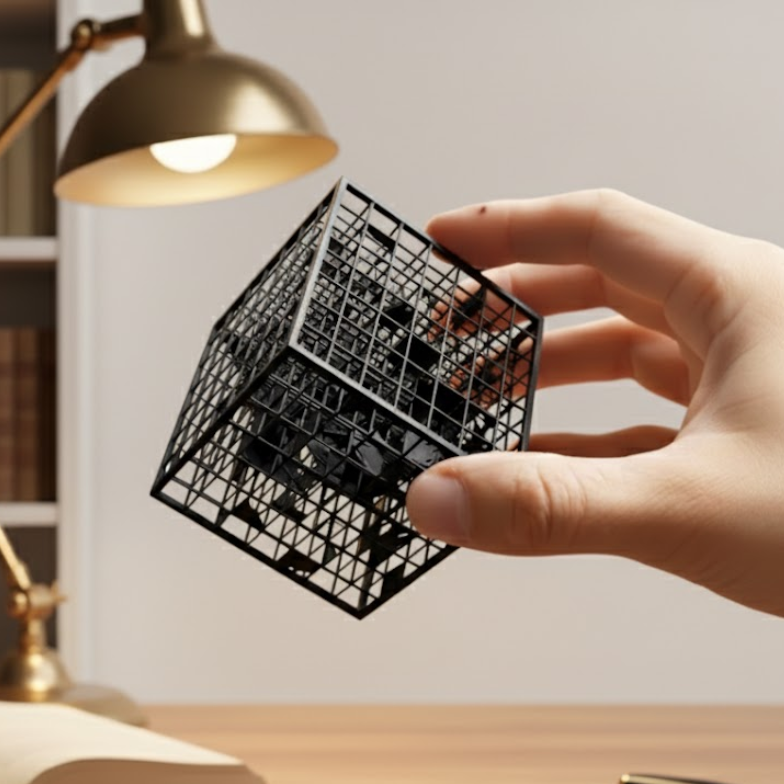 Cube 3D Personnalisé en Perspective – Deux visages, une histoire Cadeau unique pour couples, famille et amis