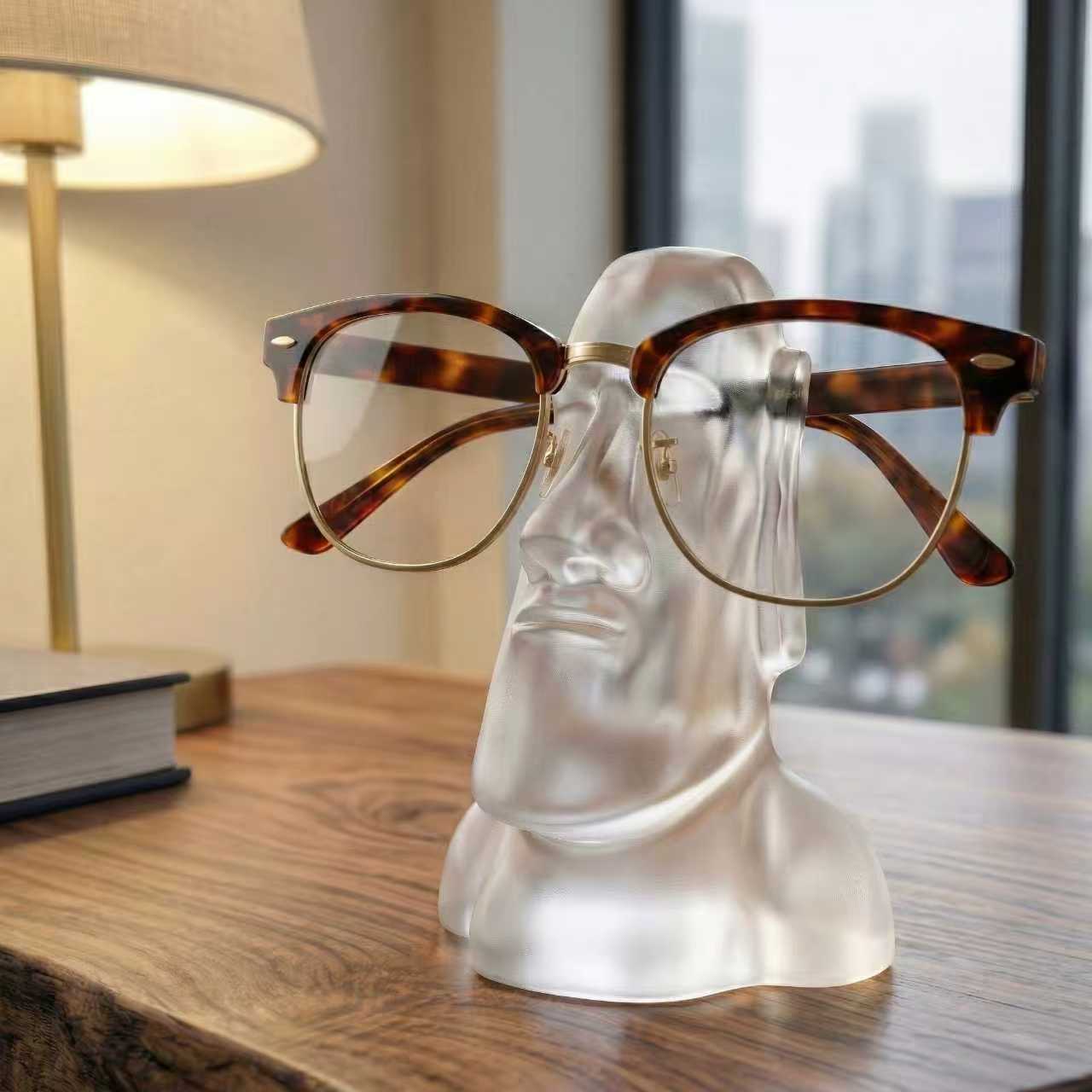 The Modern Moai Glasses Stand | Unique Desk Accessory for Him | Thoughtful Gift for Dad & Men