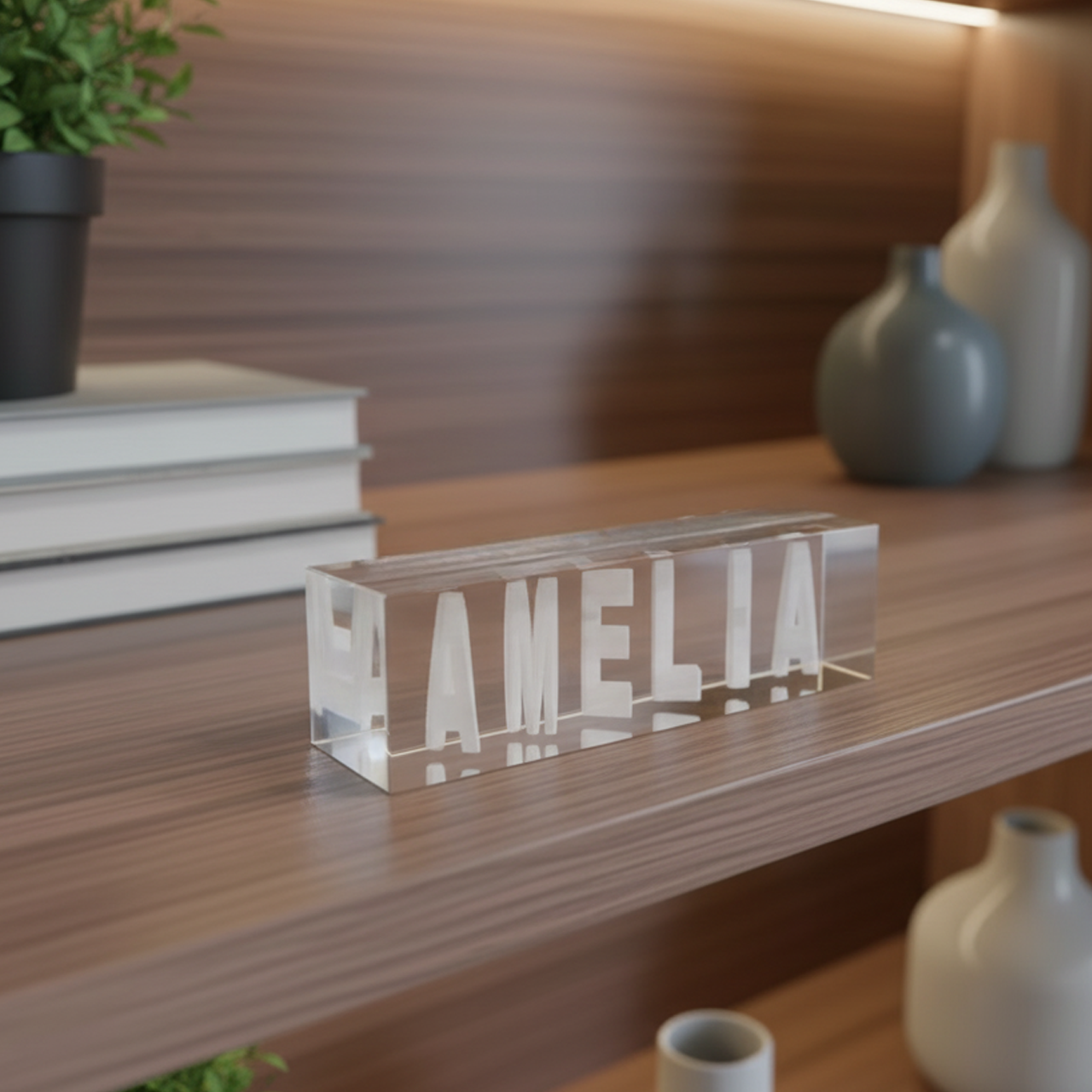 Personalisierter 3D-Kristallblock – Einzigartiges Geschenk mit Namensgravur