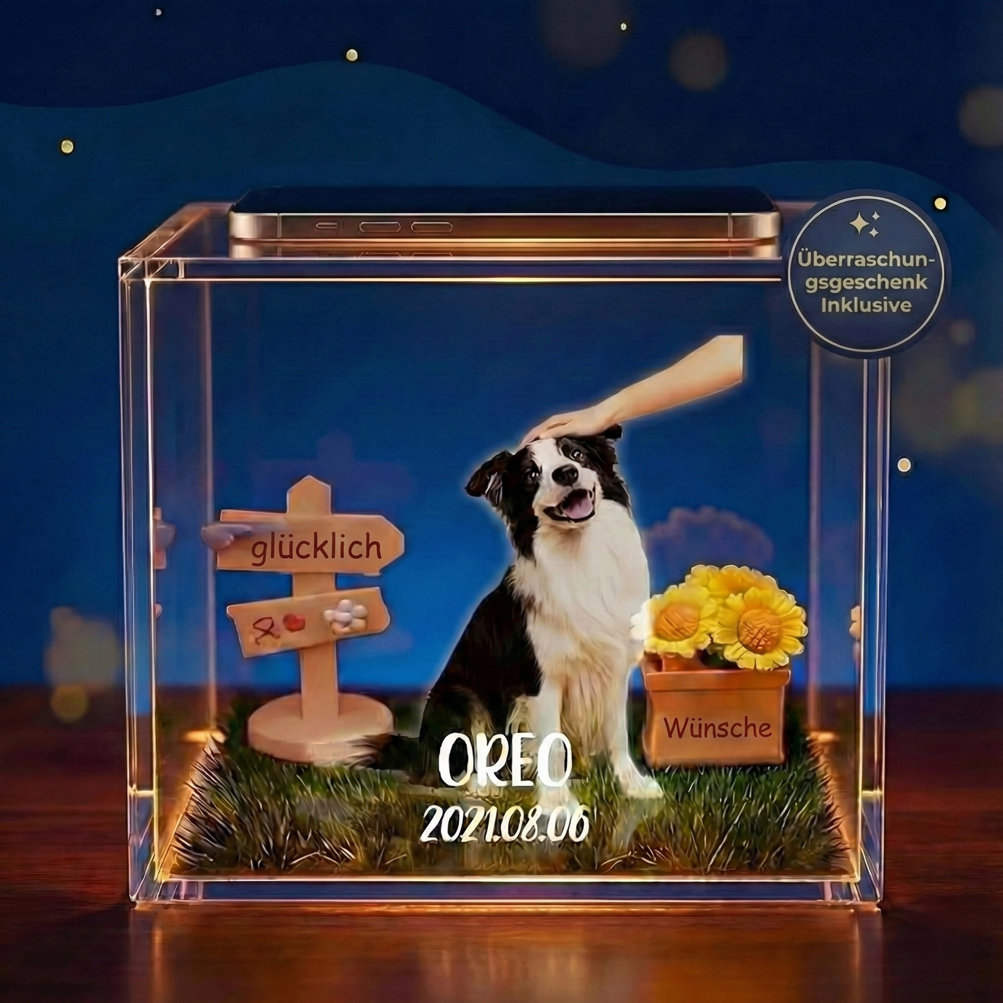 Personalisierte holografische Haustier-Erinnerungsbox