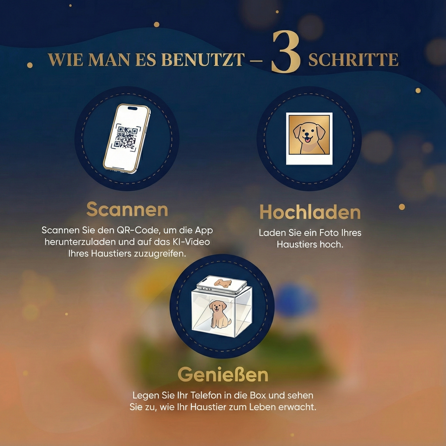 Personalisierte holografische Haustier-Erinnerungsbox