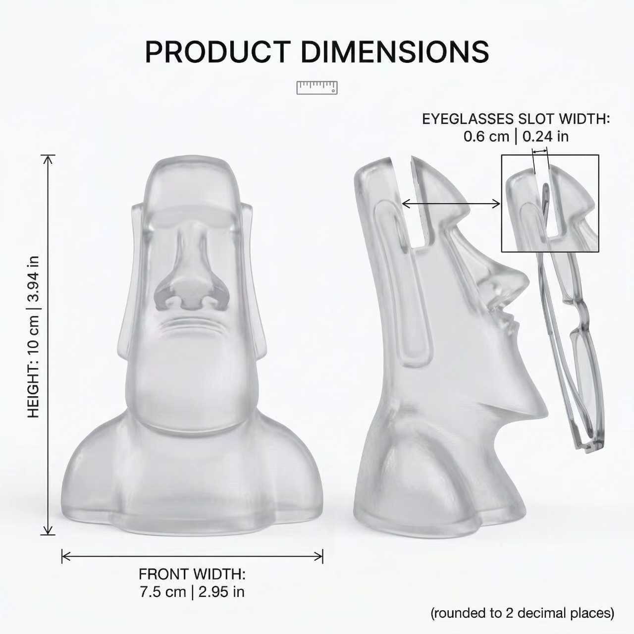 The Modern Moai Glasses Stand | Unique Desk Accessory for Him | Thoughtful Gift for Dad & Men