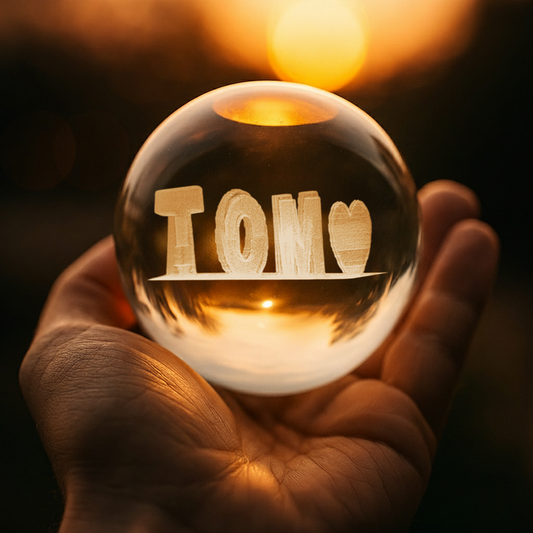Ilusión de bola de cristal 3D con nombre personalizado doble