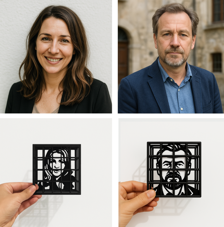 Personalisierter 3D-Perspektiv-Würfel – Zwei Gesichter, eine Geschichte Einzigartiges Geschenk für Paare, Familie und Freunde