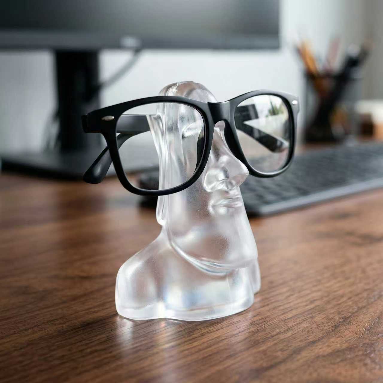 The Modern Moai Glasses Stand | Unique Desk Accessory for Him | Thoughtful Gift for Dad & Men